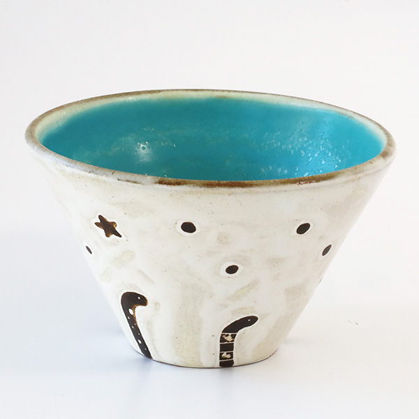 KAON Pottery　おわん・白×トルコ チンアナゴ